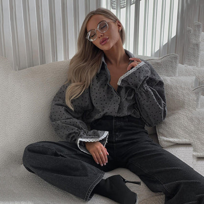 Women's Fashion Hot Trendy Shirt Single-breasted Autumn Tops