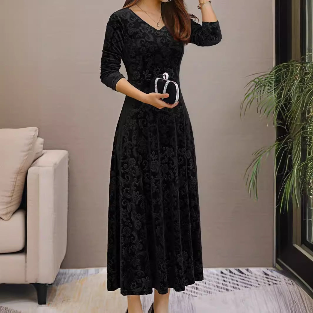 Women's Elegant High-grade Dress Veet Mid-length For Dresses