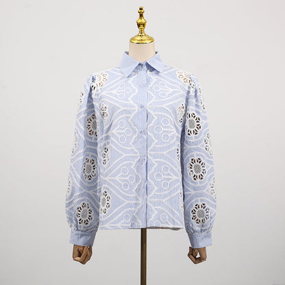 Women's Autumn Design Long-sleeved Shirt Korean Style Versatile Tops