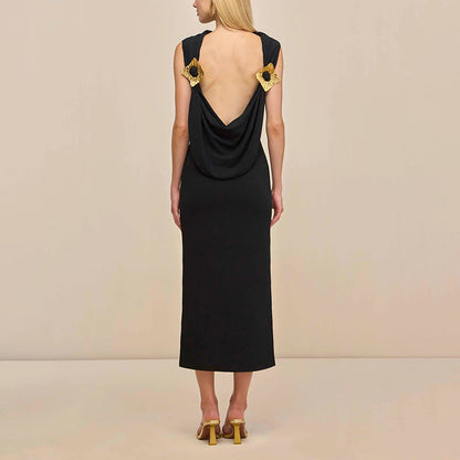 Women's Sexy Lightly Mature Hot Backless Dress Autumn Design Dresses