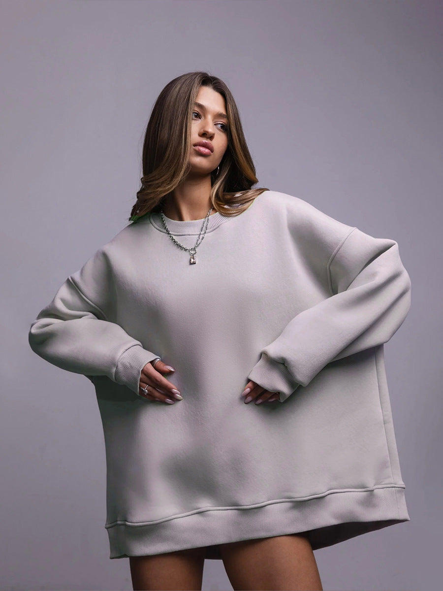Women's Solid Color Round Neck Winter Polar Sweaters
