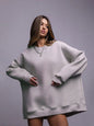 Women's Solid Color Round Neck Winter Polar Sweaters