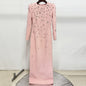 Elegant Beads Rhinestones Long Sleeve Dress Dresses