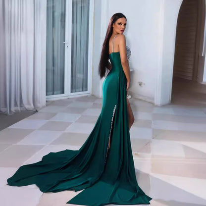 Women's Clothes Sexy Bronzing Large Swing Prom Dresses