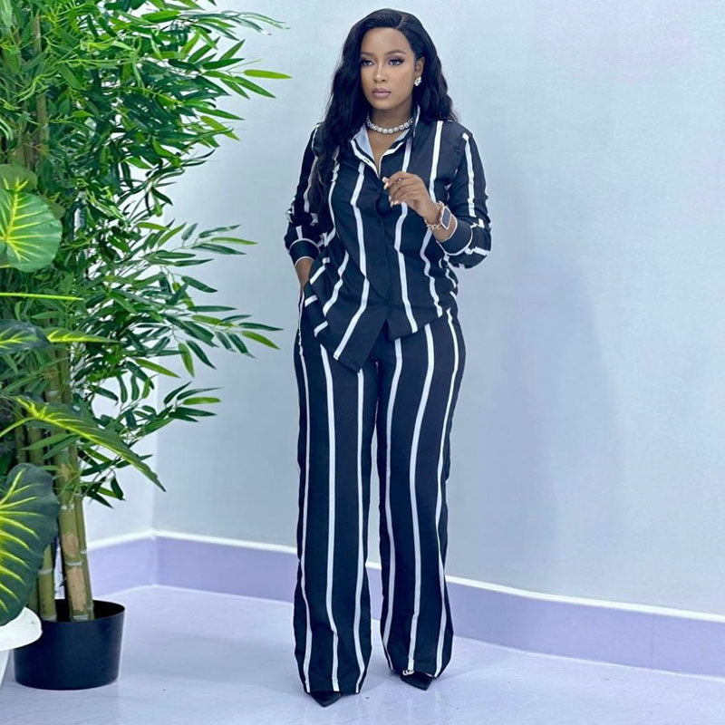 Women's Autumn Fashion Casual Set Shirt Long-sleeved Suits