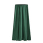 Women's Acetate Satin High Waist Elastic Quality Skirts