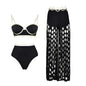 Swimsuit Black Niche High Grade Hollow Out Cutout Beach Pants One Piece Swimsuit Set Women