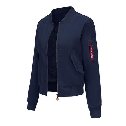 Women's Bomber Baseball Flight Long Sleeve Cotton Jackets