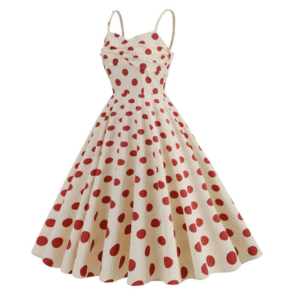 Style Retro Fresh Holiday Big Polka Dresses