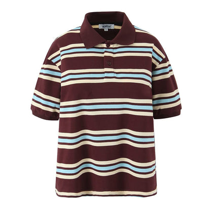 Fashion Striped Sleeve T-shirt Low Waist Suits