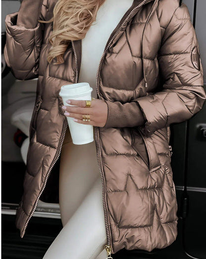 New Charming Winter Hooded Cotton Mid-length Coats