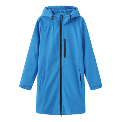 Women's Waterproof Windbreaker Hooded Long Sleeve Loose Coats