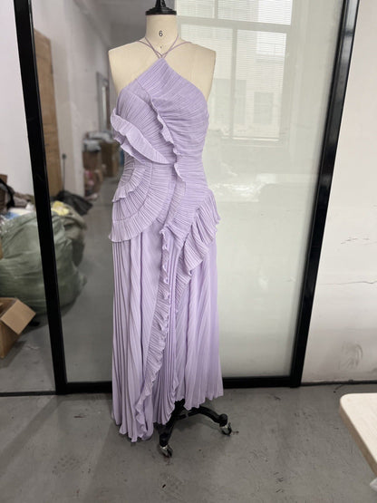 Women's Summer Sexy Halter Ruffled Dress Long Dresses