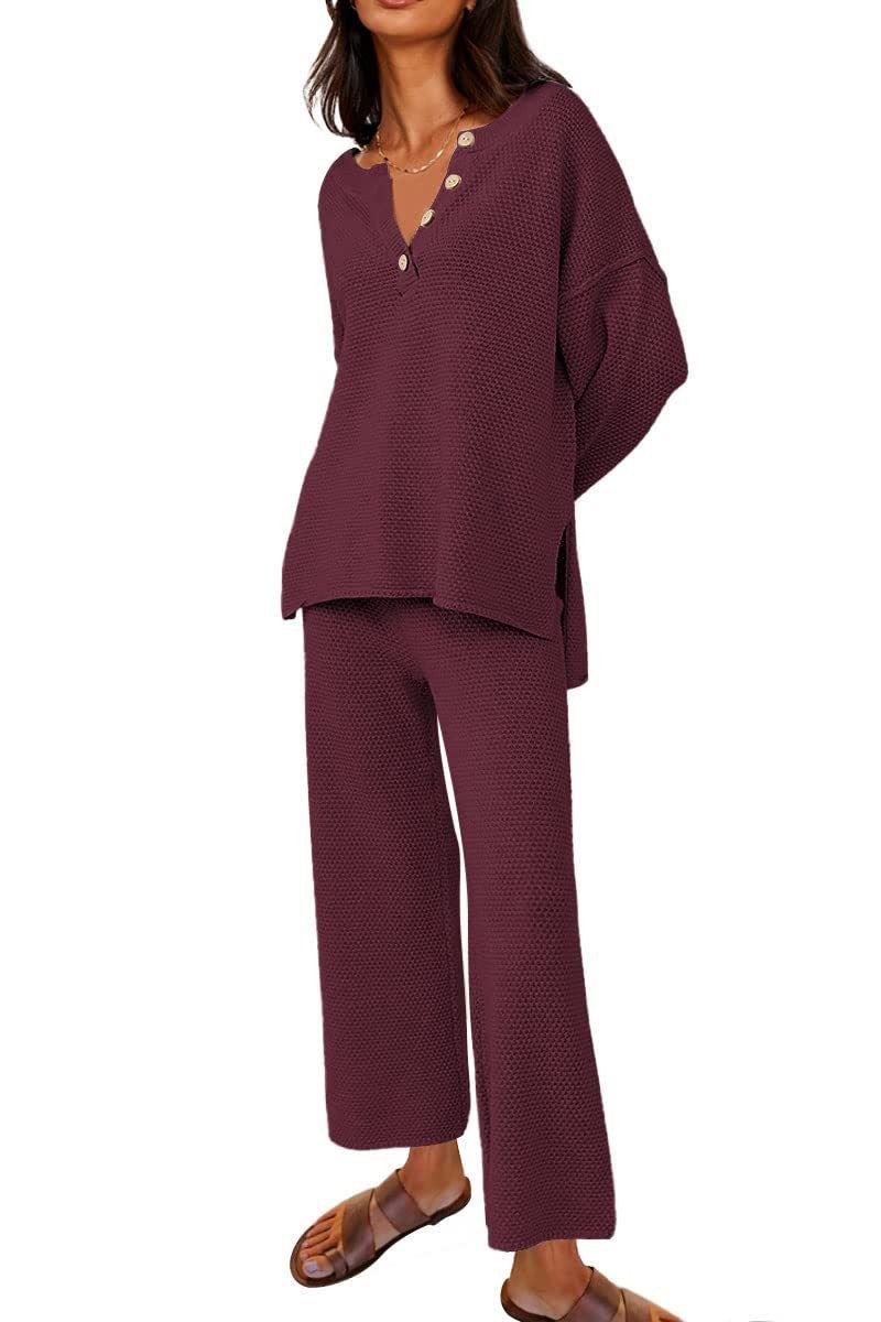 Women's Casual Two-piece Solid Color Fashion Suits