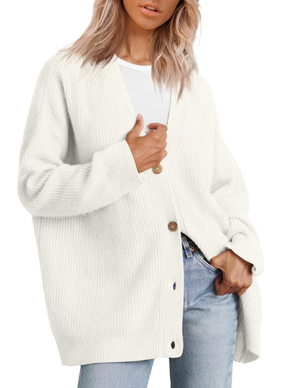 Women's Online Simple Knitted Button Solid Color Sweaters