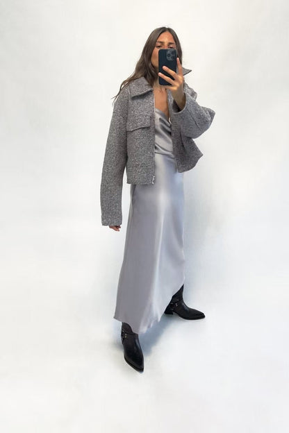 Women's Autumn Street Fashion Bead Leather Coats
