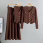 Women's Korean Style Three-piece Set Knitted Suits