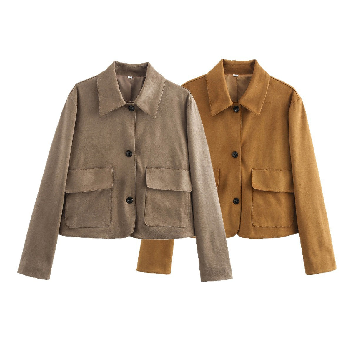 Women's Autumn Fashion Polo Collar Large Mouth Pocket Decoration Jackets