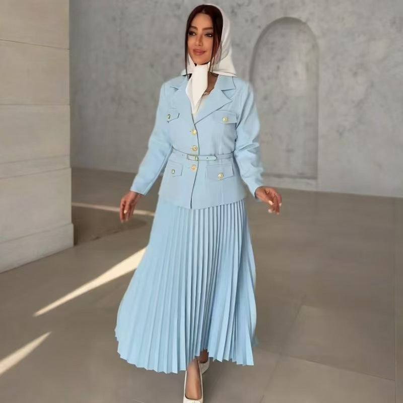 Women's Fashion Charming Elegant Long Pleated Suits