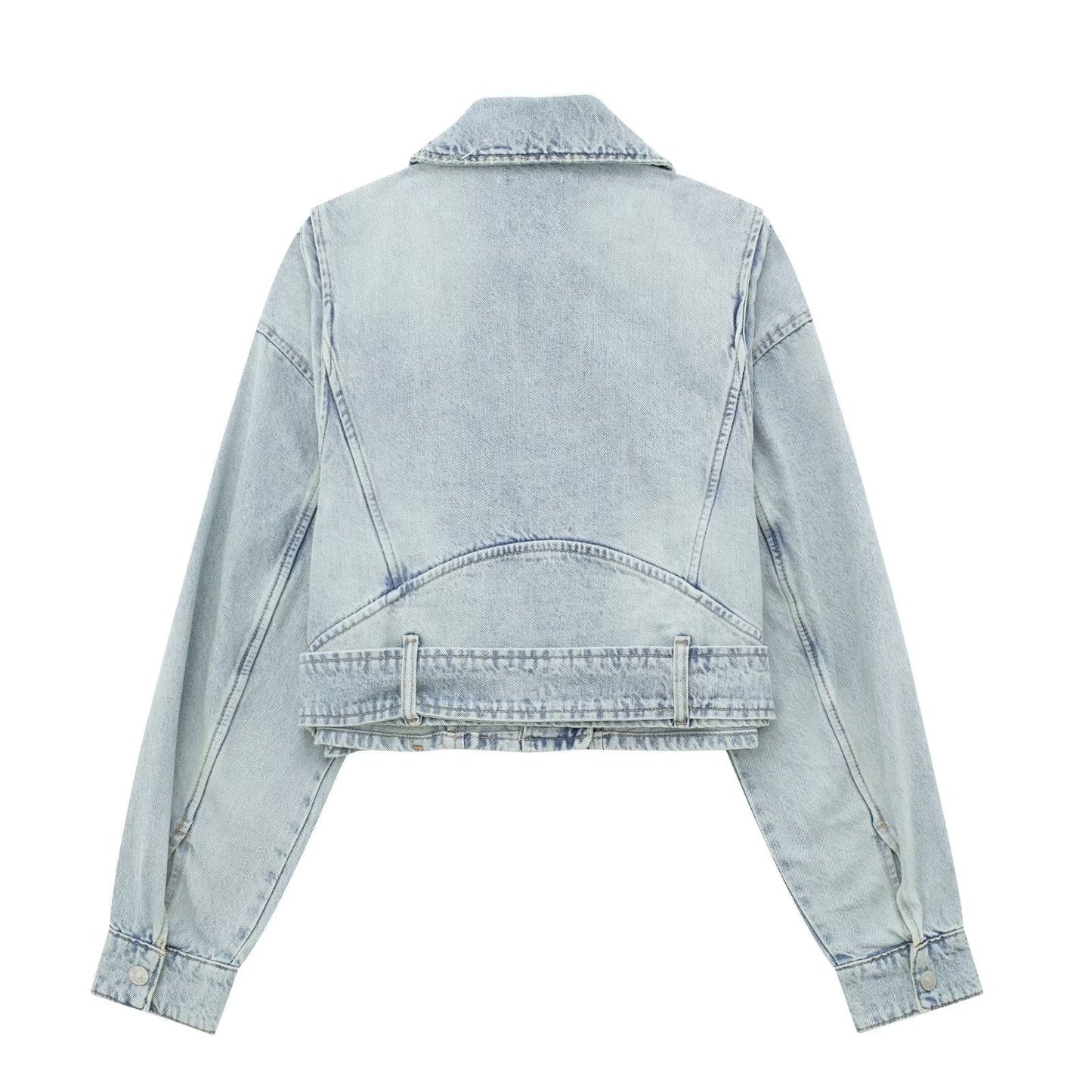 Women's Classic French Style Motorcycle Denim Coats
