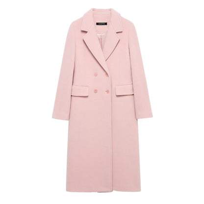 Women's Fashion Casual Temperament Mid-length Woolen Overcoat Coats