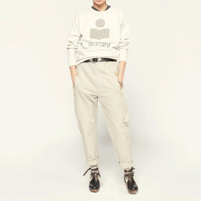 Women's Classic Pattern Hand Special Embroidery Cotton Round Neck Sweaters