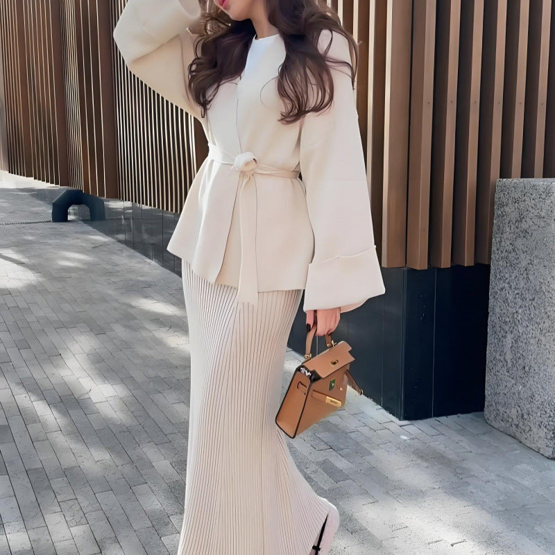 Wide Sleeve Temperament High Waist Half-length Suits