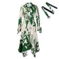 Women's Summer Fashion Temperament Printed Lapel Long Sleeve Skirts
