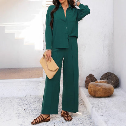Women's Vacation Leisure Style Solid Color Two-piece Suits