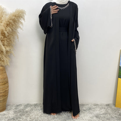 Trendy Slouchy Elegant Sleeveless Dress Muslim Suits