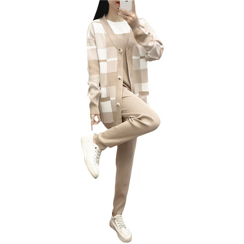 Women's Elegant Outfit Fashionable Knitted European Goods Suits
