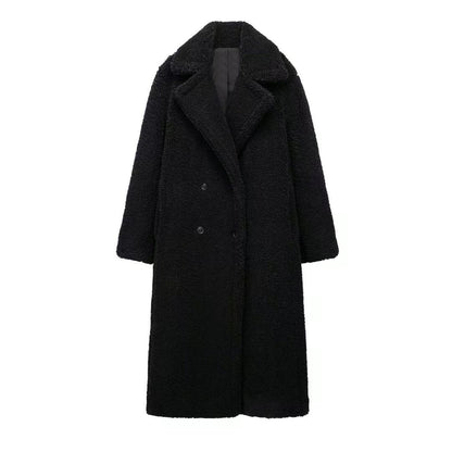 Women's Large Lapel Thickened Fleece Overcoat Coats