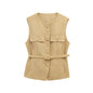 Women's French Design With Belt Sequin Decorative Coats