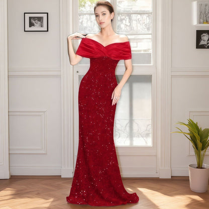 Dress Slim Fishtail Sexy Temperament Sequined Dresses