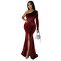 Women's Diagonal Collar Fold Split Solid Color Dresses