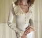 Commuter Lady Ruffled Vintage Knitted Dress Dresses