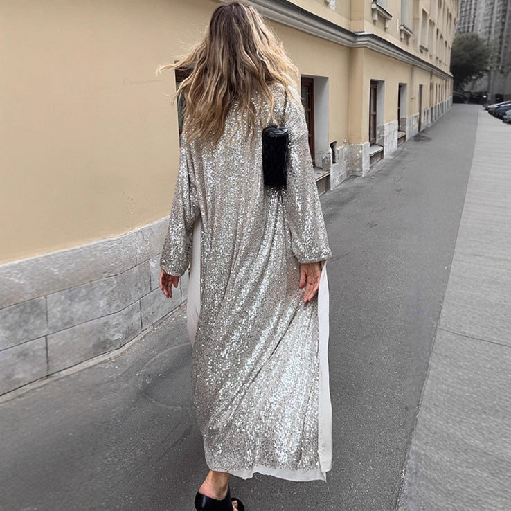 Loose Fashionable Sier Temperament Pure Desire Coats