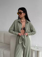 Women's Solid Color Pocket Casual Trousers Cardigans