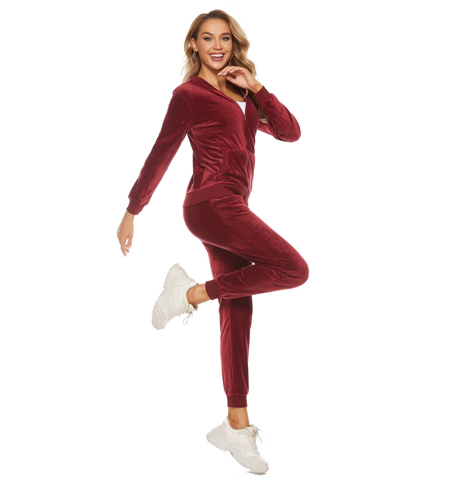 Veet Hooded Sports Casual Sweatshirt Two-piece Suits