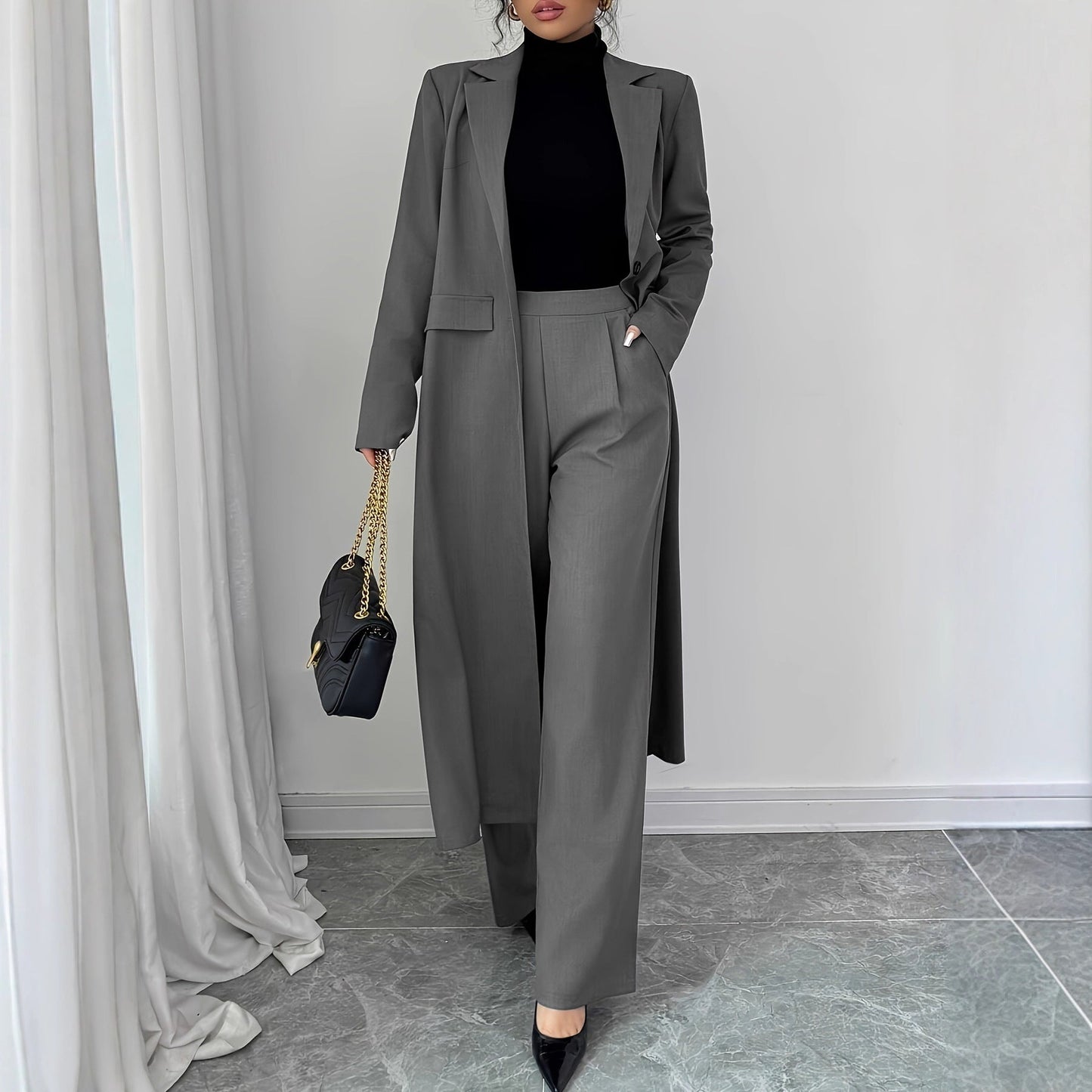Women's Solid Color Long Without Lining Elegant Plus Size