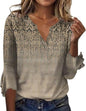Women's Long-sleeved Printed Ethnic Fashion T-shirt Blouses