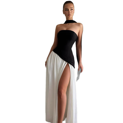 Irregular Tube Tied Dress Female Summer French Tops