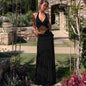 Women's Winter Fresh Pure Desire Deep V Pleated Irregular Flounce Suits