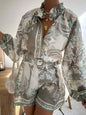 Spring Palace Style Stand-up Collar Puff Suits