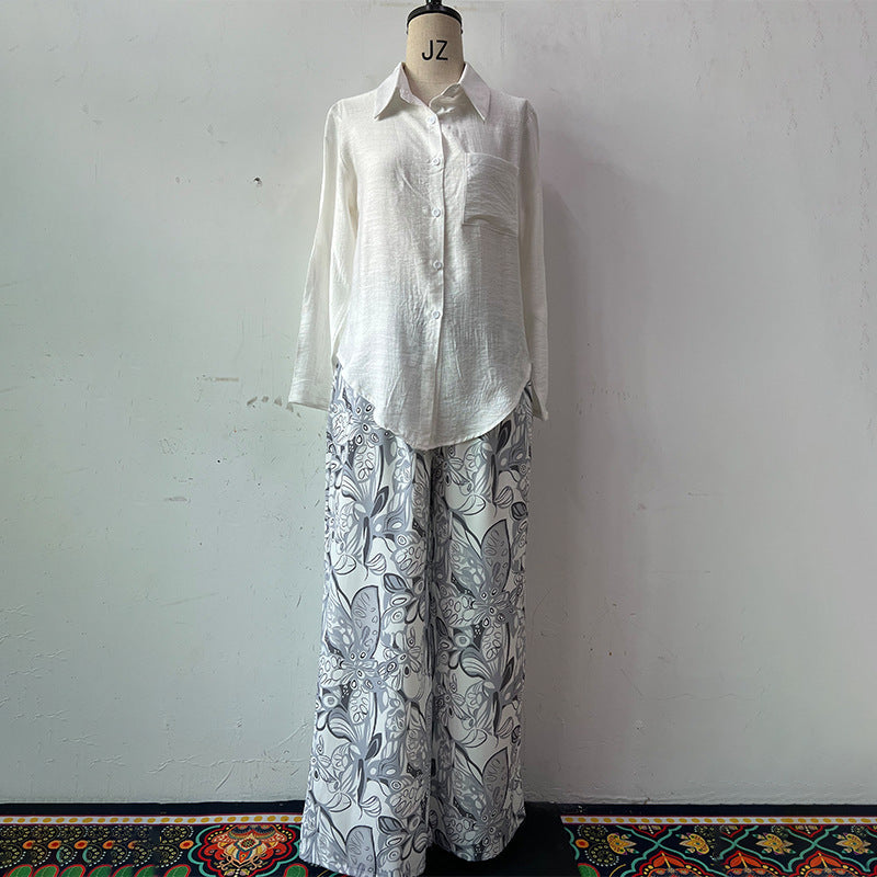 Summer Fashion Large Shirt High Waist Suits