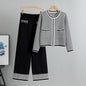 Women's Plaid Fashion Casual Knitted Two-piece Suits