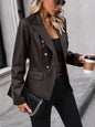 Women's Casual Double Breasted Motorcycle Leather Tops