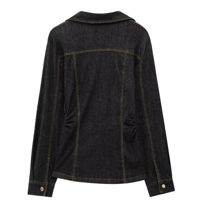 Women's Fashionable Fitted Long Sleeve Lapel Shirt Suits