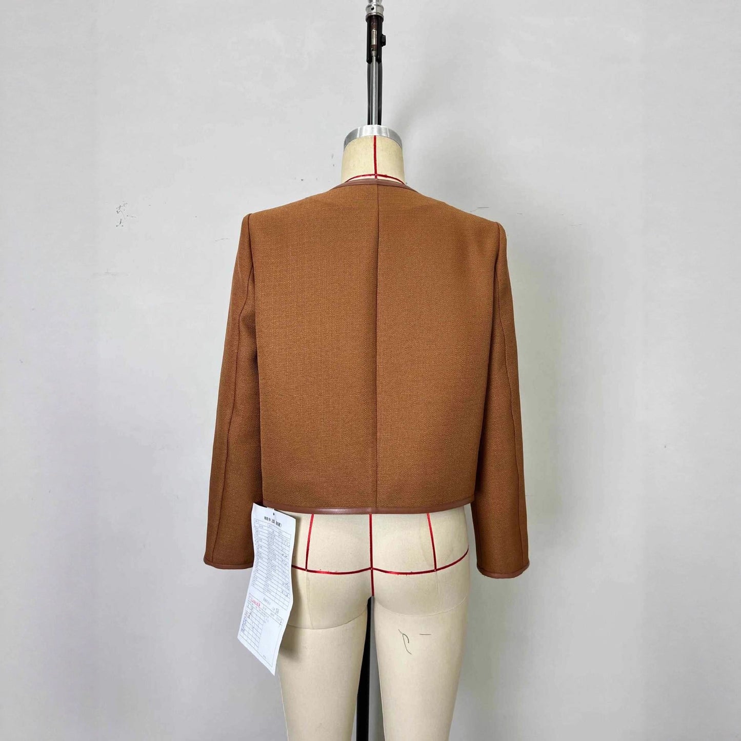 Women's Style Fashion Round Neck Metal Button Coats