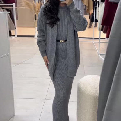 Casual Round Neck Slim Fit Idle Style Cardigans